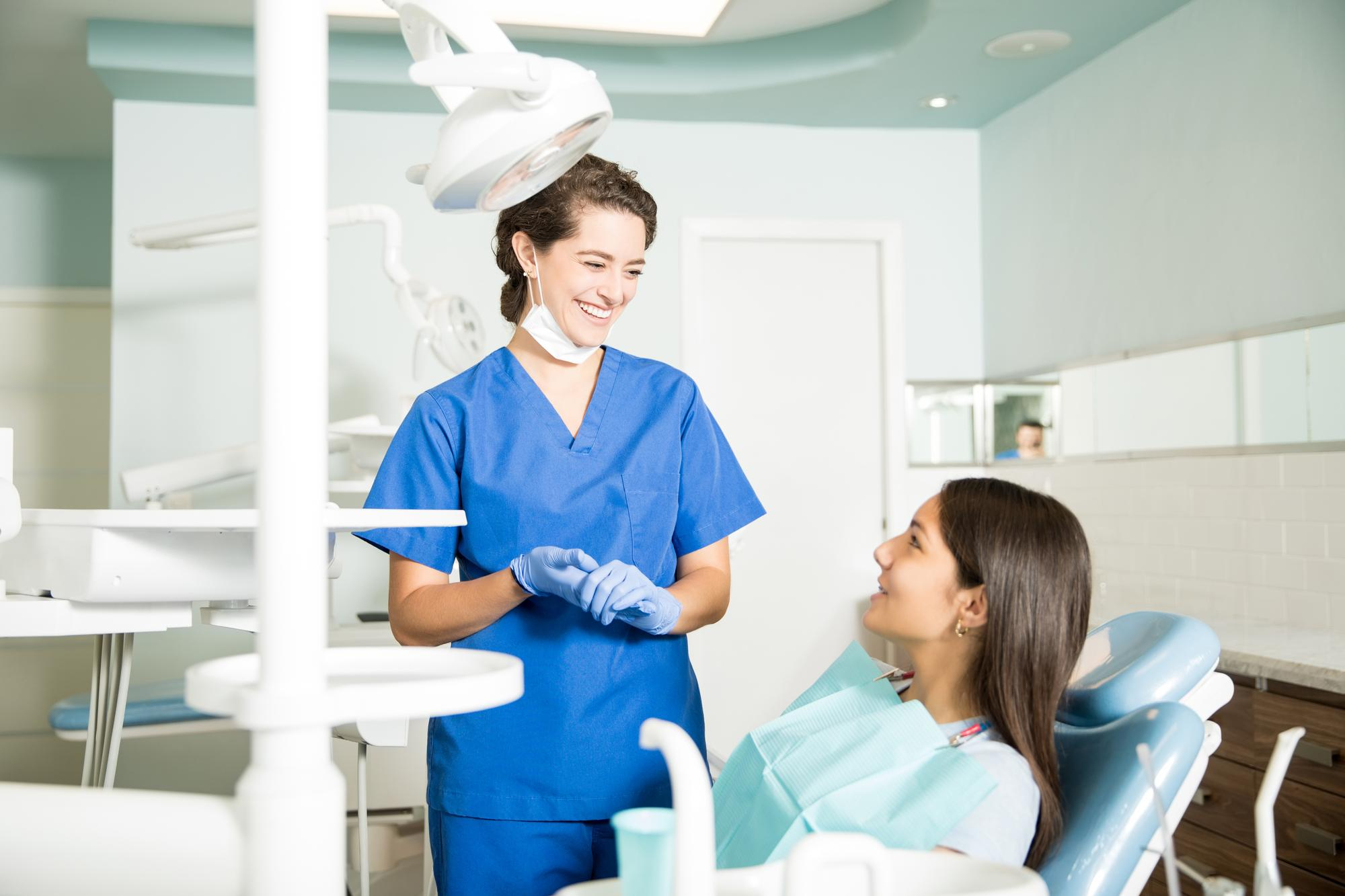patient asking dental questions at Riverside Tooth Co. in Riverside, CA